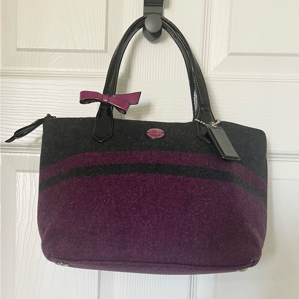 Coach Black and Purple Satchel Bag